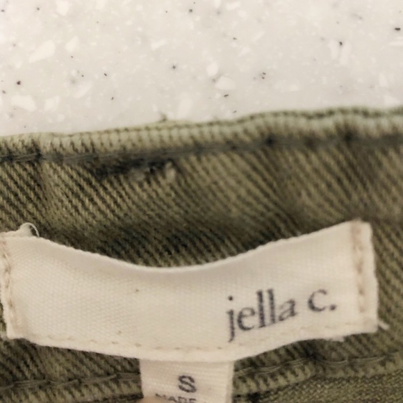 Jella C Floral Jean Shorts Olive Green - Picture 8 of 8